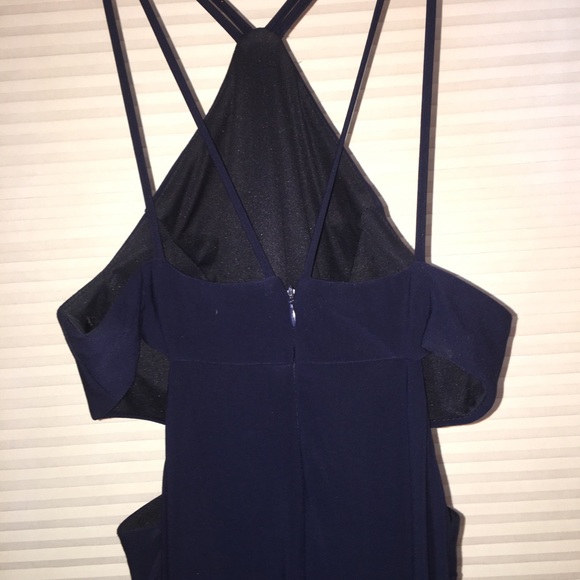 Dark Blue Long Prom Dress with Leg Slit - Picture 7 of 8